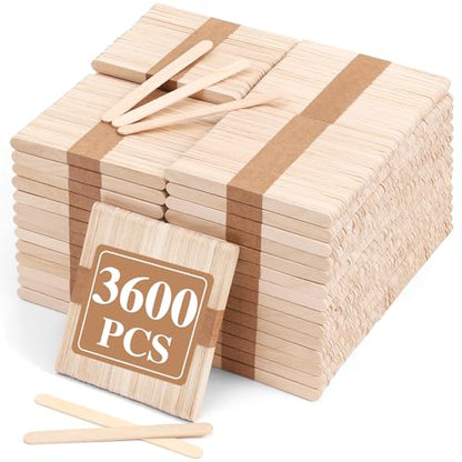 3600pcs Craft Sticks Bulk Wooden Sticks (3600 Count)