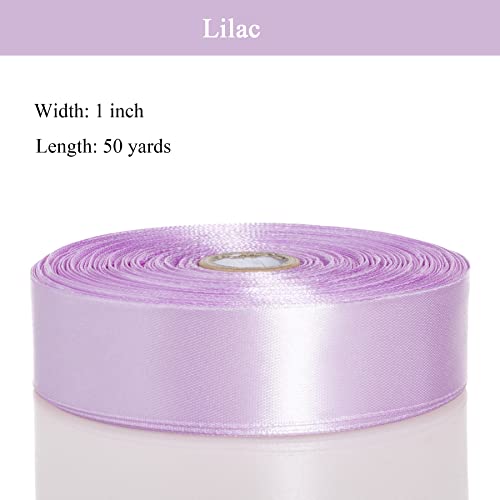 1 Inch Lilac Solid Satin Ribbon for Gift Wrapping