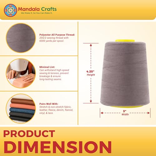 20S 2 Taupe Polyester 4 Pack of Serger Threads Cones (72000 Foot)