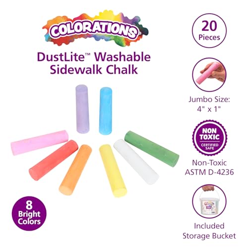 Jumbo Washable Sidewalk Chalk Set (20 Count)