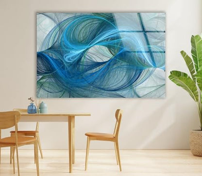 12Wx10H'' Blue Energy Abstract Wall Art
