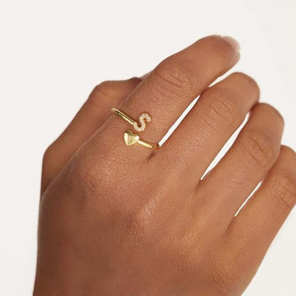Gold Initial Rings for Women Non Tarnish