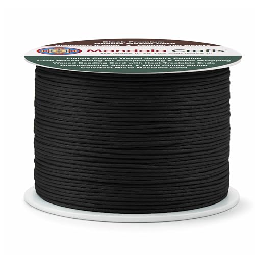 0.5mm Black Cotton Waxed Cord for Jewelry Making (327 Foot)