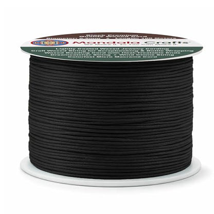 0.5mm Black Cotton Waxed Cord for Jewelry Making (327 Foot)