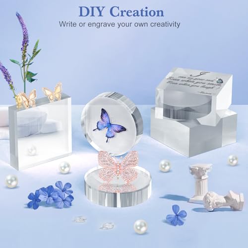 8 Pcs 3 X 3 X 1 Inch Acrylic Blocks (8 Count)