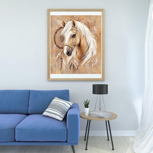 14ct Counted Cross Stitch Kits for Adults Indian Horse Animal Printed Stamped Cross Stitch Patterns Kits Cross Stitch Supplies