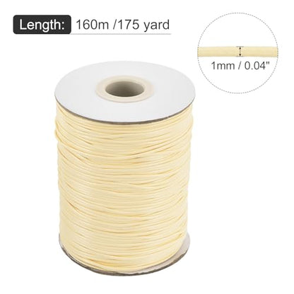 Waxed Cord 1mm Waxed Polyester Cord 175 Yard Wax String for Bracelet Making