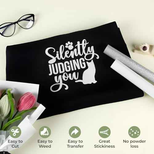 White Glitter HTV Heat Transfer Vinyl