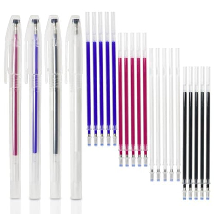 20 Pcs Heat Erasable Pens for Fabric 4 Colors Heat Erasable Fabric Marking Pens for Sewing Quilting Embroidery Dressmaking (24 Count)