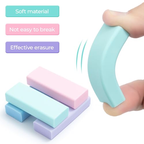 4 Pcs Cute Erasers for Kids Sliding Retractable Pencil Erasers (4 Count)
