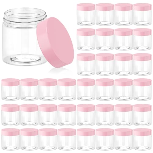 36 Pack 4 OZ Plastic Jars Clear Cosmetic Container with Lids (36 Count)