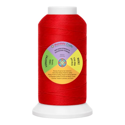 Red Tex 70 Polyester Heavy Duty Thread for Upholstery