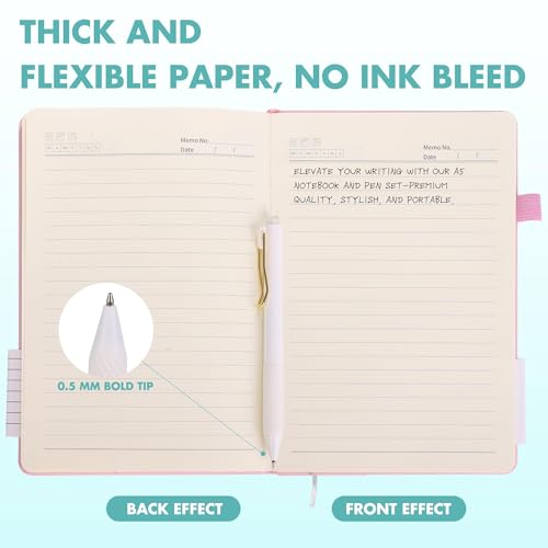 12 Set Lined Notebook Journals with Pens A5 Notebooks 100 GSM College Ruled Hardcover Notebook PU Leather Notepad with Pen Holder for Office School (12 Count)
