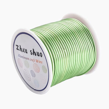 12 Gauge(2mm) Aluminum Wire 35 Yards Anodized Metal Wire for Bonsai Armature Crafting Sculpting Jewelry Craft Making Beading Floral (Light Green, 12 Gauge) (105 Foot)
