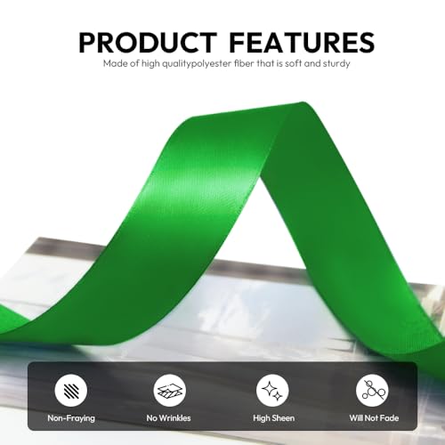 1 Inch 100 Yards Satin Ribbon Green