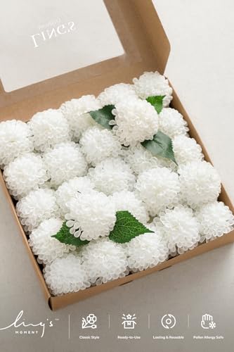 White Artificial Dahlias (25 Count)