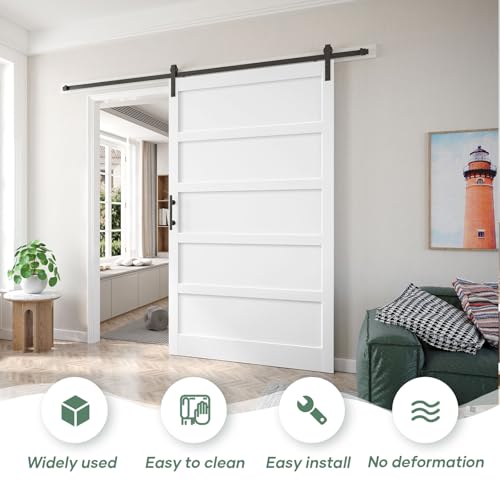 54x80 White Sliding Barn Doors and 9FT Hardware Kit Included