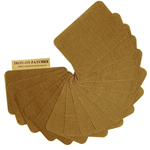 12PCS Fabric Iron on Patches Inside & Outside Strong Glue 100% Cotton Repair Patch for Clothes Pants Mending and Decorating (12 Count)