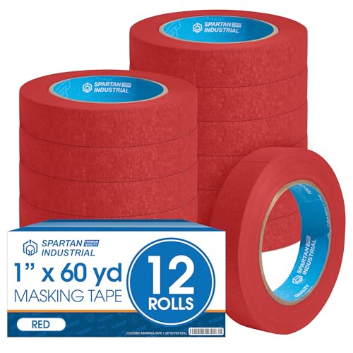 1" X 60 yd Red Masking Tape (12 Count)