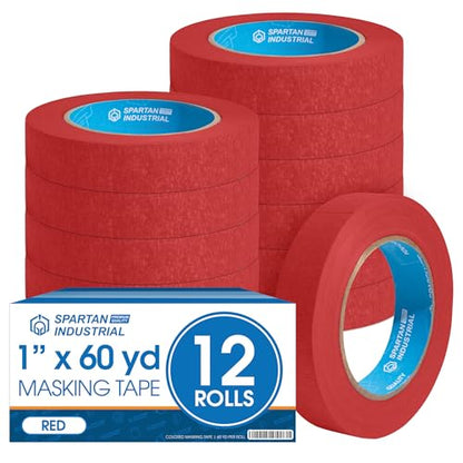 1" X 60 yd Red Masking Tape (12 Count)