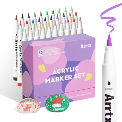 30 Colors Acrylic Paint Pens for Rock Painting