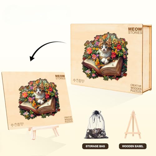 Cat Stories Puzzles Adults Gifts Wooden 235 Pieces 13.4 * 11.9in