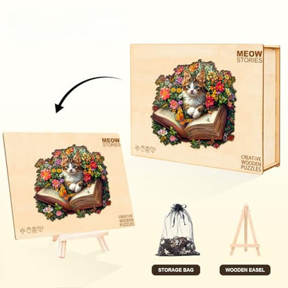 Cat Stories Puzzles Adults Gifts Wooden 235 Pieces 13.4 * 11.9in