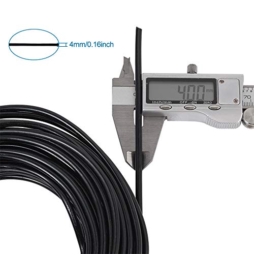 52 Feet 4mm Black Aluminum Wire Bendable Metal Craft Wire for Beading Sculpting Jewelry Making (52 Foot)