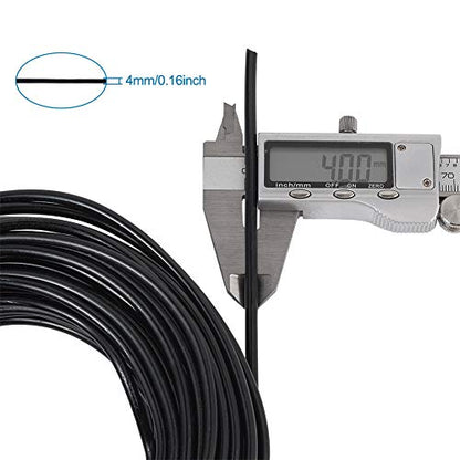 52 Feet 4mm Black Aluminum Wire Bendable Metal Craft Wire for Beading Sculpting Jewelry Making (52 Foot)