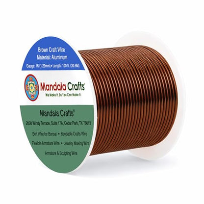 16 Gauge Brown Anodized Aluminum Craft Wire (100 Foot)