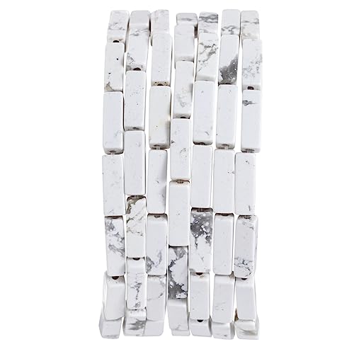 Natural White Turquoise Rectangle Tube Beads 4x13mm 38cm (28 Count)