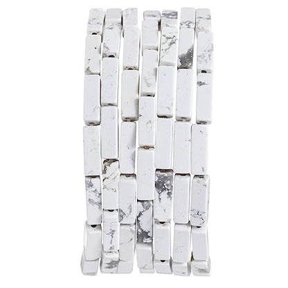 Natural White Turquoise Rectangle Tube Beads 4x13mm 38cm (28 Count)