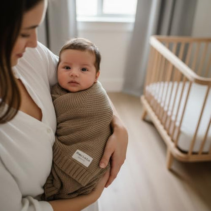 100% Organic Cotton Heritage Knit Textured Baby Blanket