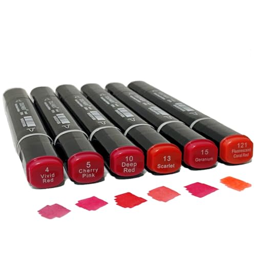 6 Pack Red Alcohol Markers (6 Count)
