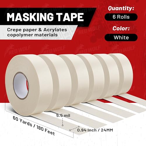 0.94" x 60 Yards Masking Tape 6 Pack (6 Count)