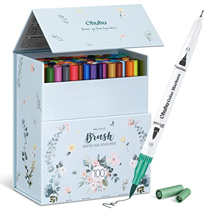 Adult Coloring Book Markers 100 Color Dual Tip Water (100 Count)