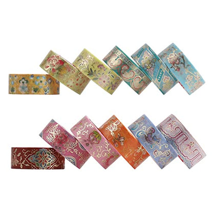 12 Rolls Vintage Washi Tape Set (12 Count)