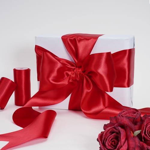 Red Satin Ribbon 4 Inch x 10 Yards Double Faced