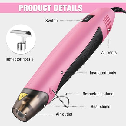 400W Mini Heat Gun with Reflector Nozzle and 2 Temp Settings