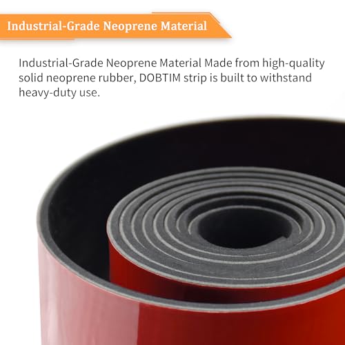 Solid Neoprene Rubber Strips with Adhesive Backing 1 (10 Foot)