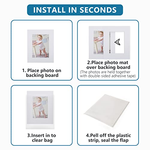 10 Pack White Mat Set 11x14 for 8.5x11 with White Core Bevel Cut