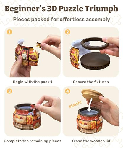 3D Puzzle Jar 64 Plastic Pieces for Adults