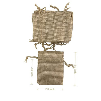 Pack of 25 Burlap Gift Bags with Drawstring Linen Jewelry Pouches Wedding Hessian Jute Bags for Birthday and Treat Pouches Party Wedding Favors Gift