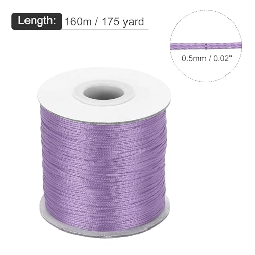 Waxed Cord 0.5mm Waxed Polyester Cord 175 Yard Wax String for Bracelet Making