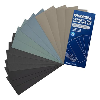 24 PCS Ultra Fine Sandpaper 2000 3000 5000 7000 10000 20000 Grit