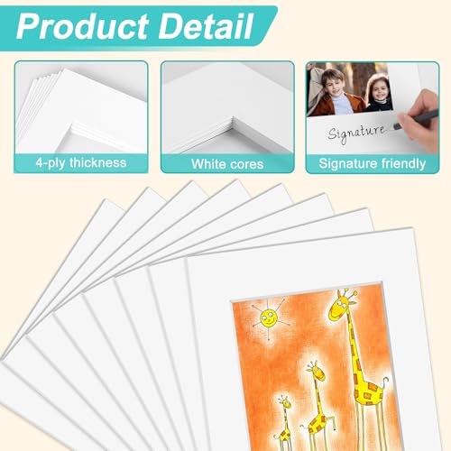 8 Pack Picture Mats for Frames