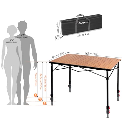 Portable Outdoor Adjustable Height Camping Table