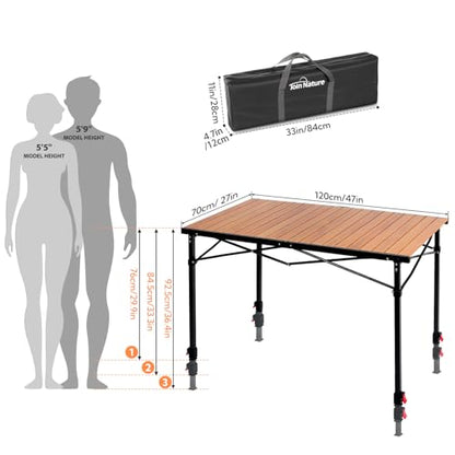 Portable Outdoor Adjustable Height Camping Table