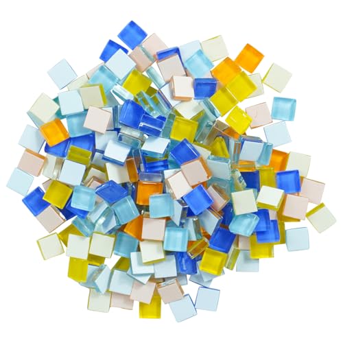 Square Sea Glass Mosaic Tiles Bulk for Adults Crafts Supplies