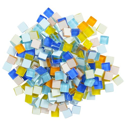 Square Sea Glass Mosaic Tiles Bulk for Adults Crafts Supplies